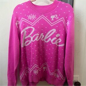 Barbie Pink Sweater with White Patterns